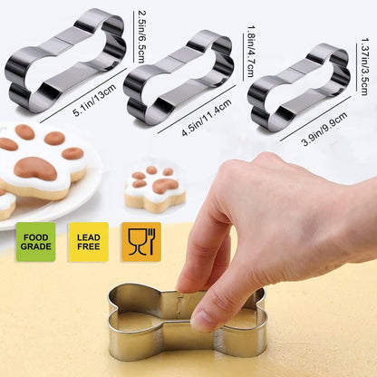 RUGVOMWM Dog Treat Molds Silicone,Dog Paw and Bone Silicone Molds,Non-Stick Food Grade Silicone Moldsfor Chocolate,Candy,Jelly,Dog Treats - Set of 11