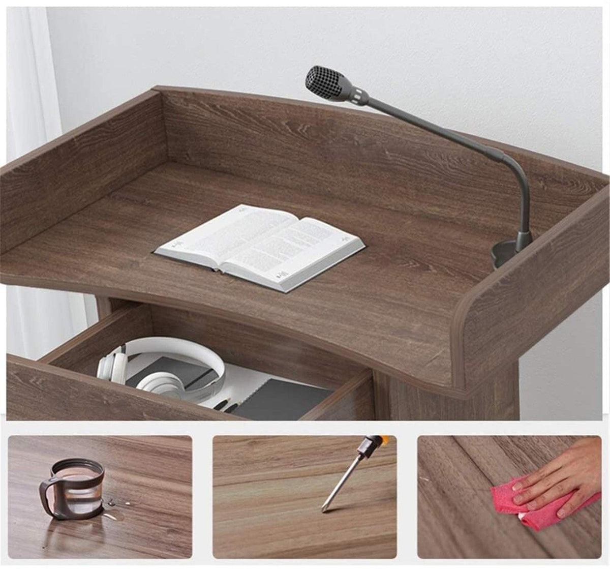 CAMBOS Lectern Podium Stand, Lectern Podium Stand,Lectern Podium Ceremonial Lectern Desk Simple Modern Welcome Shopping Guide Reception Customer Desk Host Stage