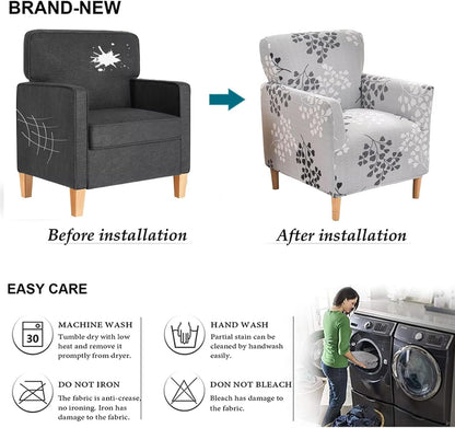 1-Piece 11 NILUOH Banquet Armchair Slipcover Stretch Chair Covers with Arms Printed Soft Accent Chair Cover Anti-Slip
