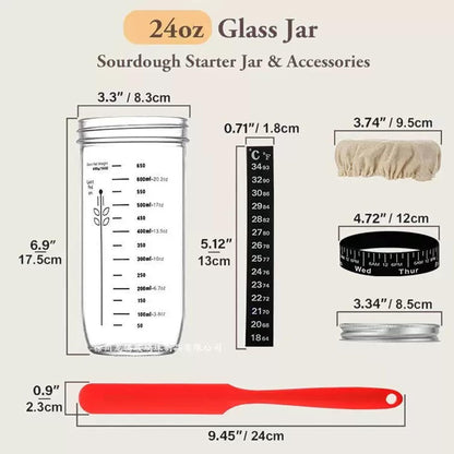 MUUBOOX 6.5 Quart Large Glass Mixing Bowl with Lid,Thickened Clear Large Salad Bowls Glass Big Mixing Bowls for Kitchen with Sourdough Starter Jar