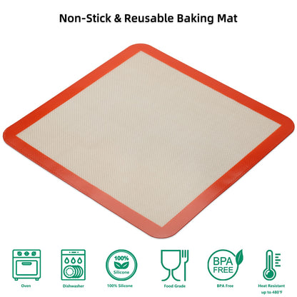 Square Silicone Baking Mats for 12 Inch Cake Pan/12x12 Cheesecake Pan/Toaster Oven/XL Air Fryer, 11.75"Square Food Grade Silicone Mat for Baking Sheet for Cake/Pastry/Torte/Pie, Non-Stick&Reusable2PCS