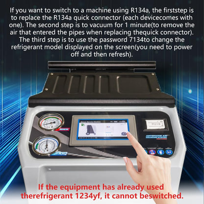 AC2100 Automatic Refrigerant Recovery & Recharge Machine, Compatible with R134a or R1234yf Dual Refrigerants for Automotive AC Systems