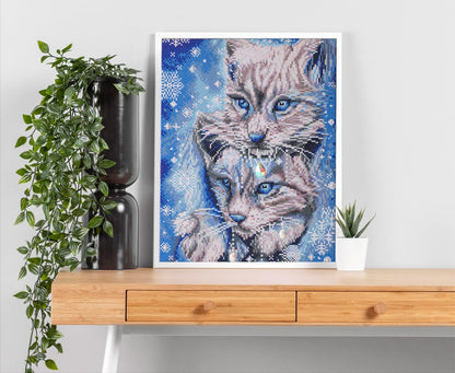 DIAMOND DOTZ Blue Winter Lynx Diamond Painting Kits for Adults - Animals Diamond Art Kits a Relaxing Creative Craft Kit with Dotz Gems 17.6x13.7