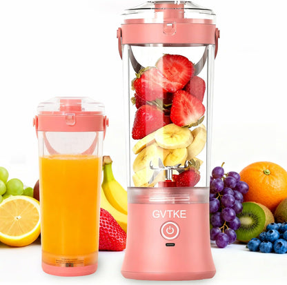 18000RPM 20Oz Frozen Portable Blender Dual Mode Blending Cup Ice Crushing Smoothie Fruit Mini Home Gym Travel(Pink)