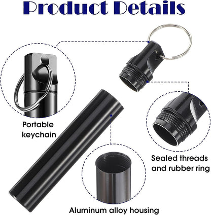Portable Toothpick Holder 4PCs, Metal Dispenser, Pocket Waterproof Case with Keychain, Travel Purse Ear Wax Removal