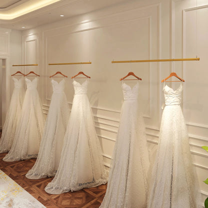 KYTGFH Clothing Garment Rack Adjustable Height Display Clothes Store Rack Ceiling Wedding Dress Hanging Rack Hanger Storage,Wall Mounted Commercial Bedroom Organiz,3pcs,100CM