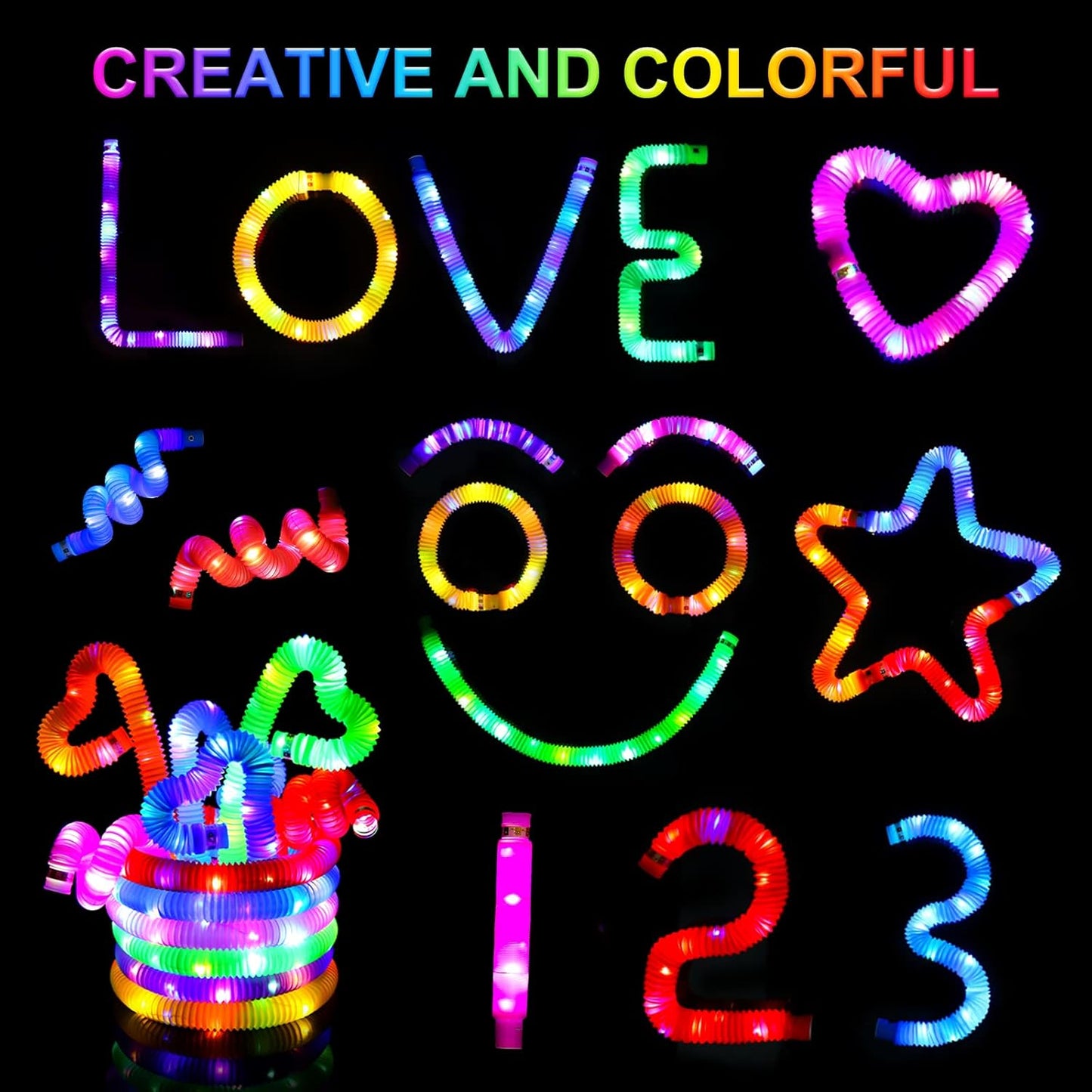 UrChoice Glow Sticks - 32PCS LED Pop Tubes & Glow Necklaces | Fun Party Favors for Birthdays & Weddings