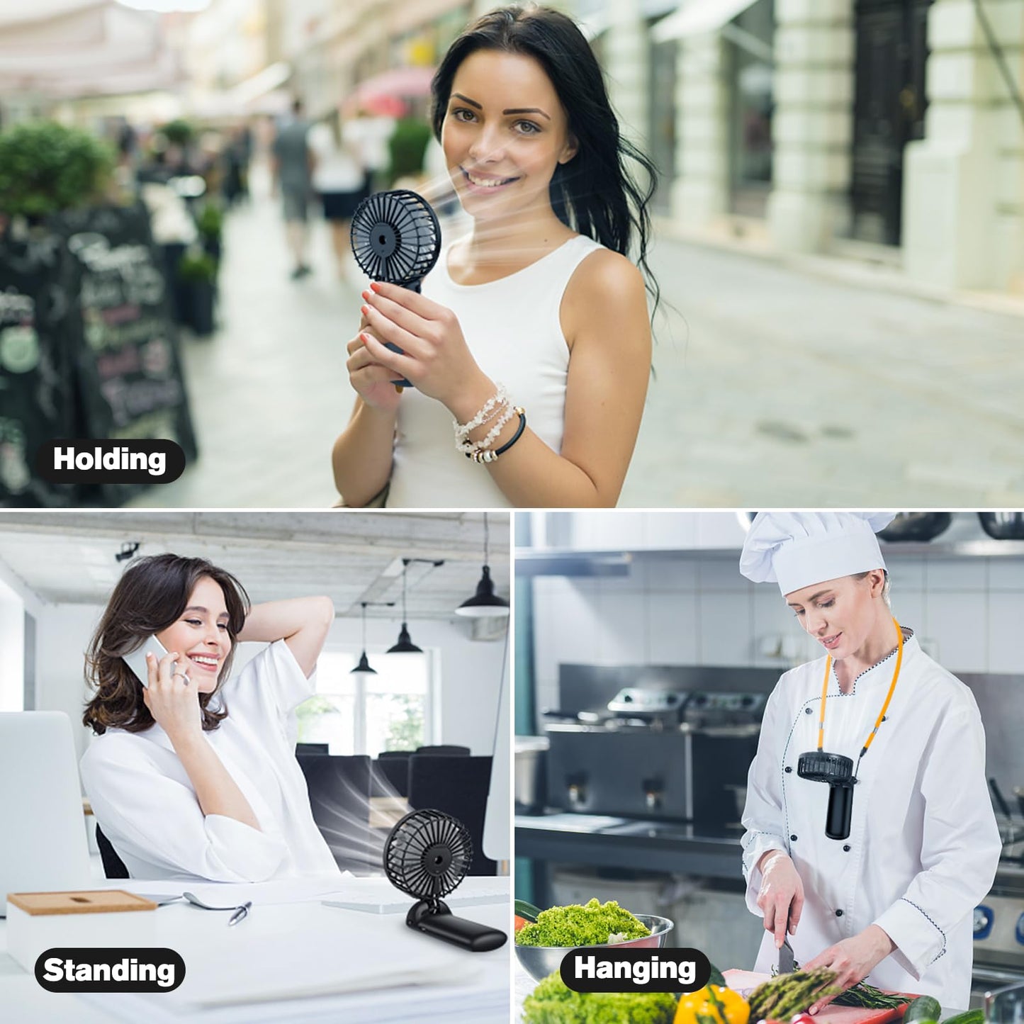 Verminget Portable Fan, 4-Speed,180° Foldable, Quiet Mini Small Cute Rechargeable Personal Handheld Fan, 15H Cooling for Women Men Kids Travel Indoor Outdoor Makeup (White)
