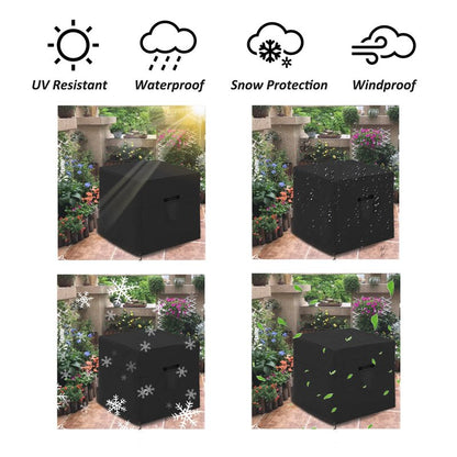 Ailelan Winter Air Conditioner Covers for Outside Units - 34 x 34 x 30 inches Water Resistant AC Unit Covers Outdoor - American Standard Furniture Universal Cover (Square) - Black