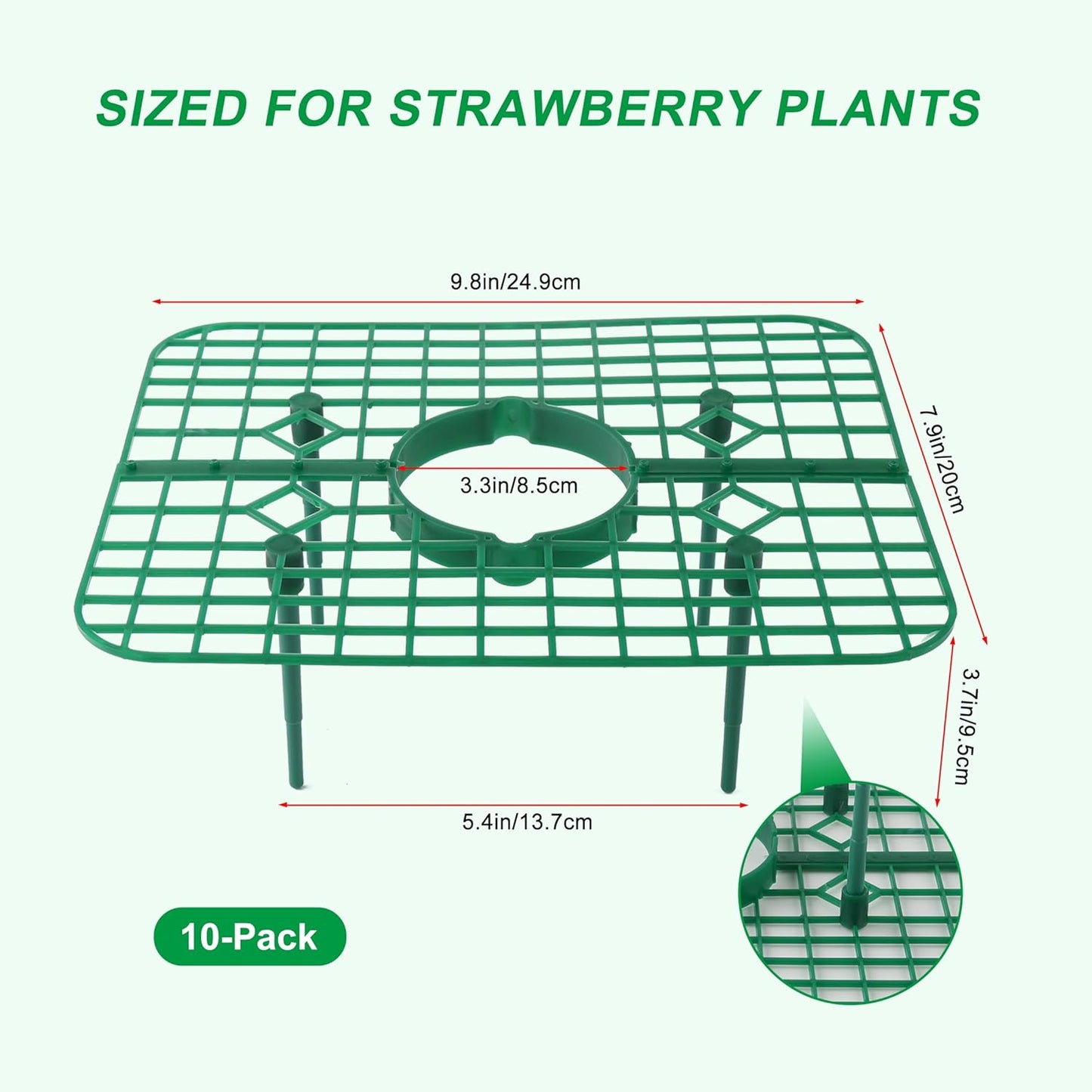 10 Pack, Strawberry Plant Support, Raised Grid Stand to Keep Strawberries Off the Ground, Strawberry Holder for Garden