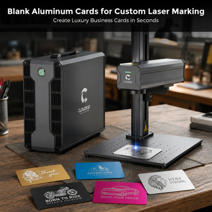Cloudray 100 Pack Blank Metal Business Cards, 0.2mm Thick Aluminum Alloy Name Cards, Laser Engraving Card Blanks, Wallet Size Metal Name Cards for DIY Custom Business Gifts, Black, Set of 100