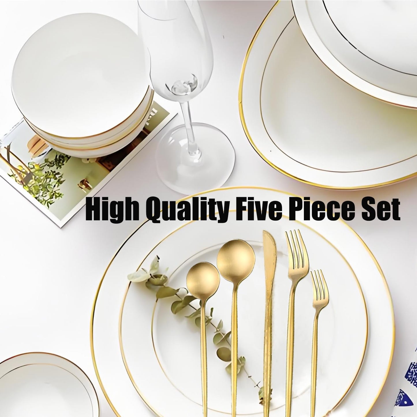 80-Piece Food Grade Gold Silverware Set, Luxury Flatware Set for 16 - Premium Stainless Steel Cutlery Set with Spoons Forks Knives, Shiny Gold Polished Kitchen Utensils for Home Restaurant Hotel