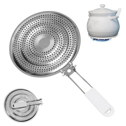 Heat Diffuser,Stainless Steel Heat Diffuser With Cool Touch Handle for Gas and Electric Stove Induction Cooktop Compatibility Simmer Plate Even Heat Distribution Food Warmer(size:7.99 x 7.36inch)