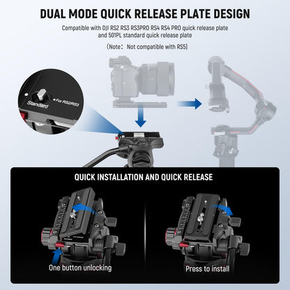 NEEWER 78" Video Camera Tripod Carbon Fiber with Damping Adjustable Fluid Head, One Step Quick Release with QR Plate & Handle, Heavy Duty Tripod Stand for DSLR Cameras Camcorders, Max Load 22lb, LL37