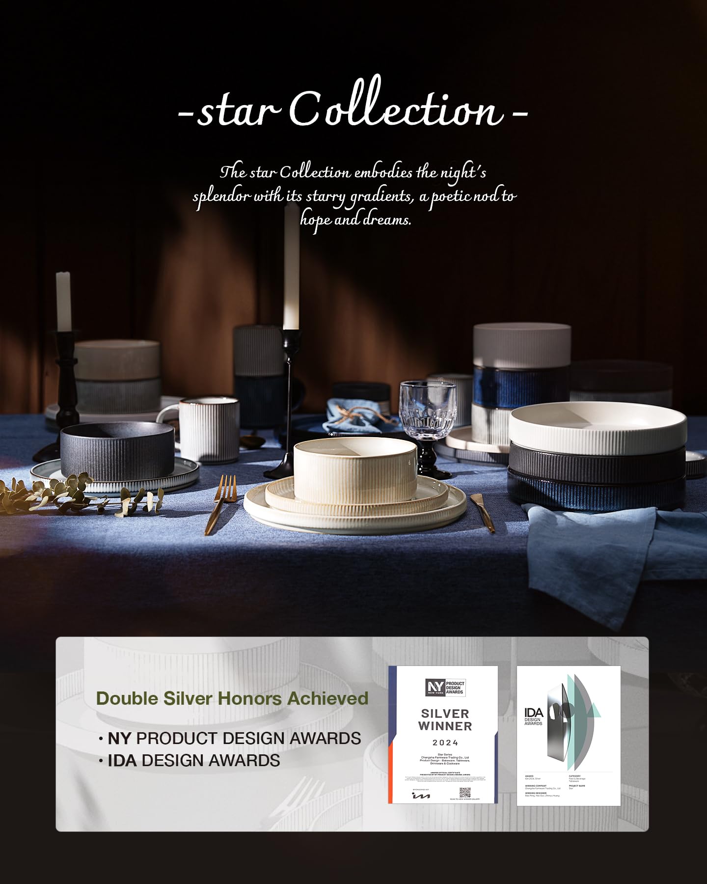 Famiware Star Dinnerware Sets, Plates and Bowls Set for 4, 12 Pieces Ribbed Dishes - Chip and Scratch Resistant, Microwave and Dishwasher Safe Tableware, Cappuccino White