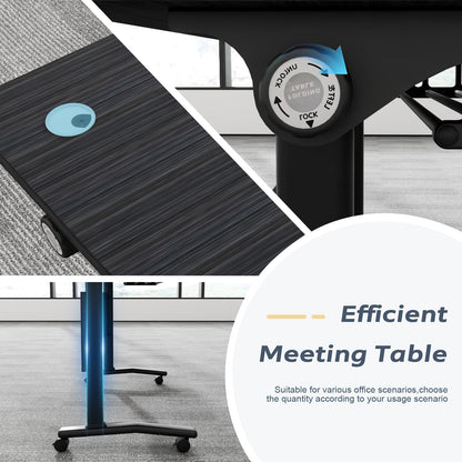 rzoizwko 4 Pack Folding Conference Table with Wheels,Heavy-Duty Flip-Top Foldable Conference Training Table System,Rolling Conference Room Tables for Office, Classroom Meeting Rooms