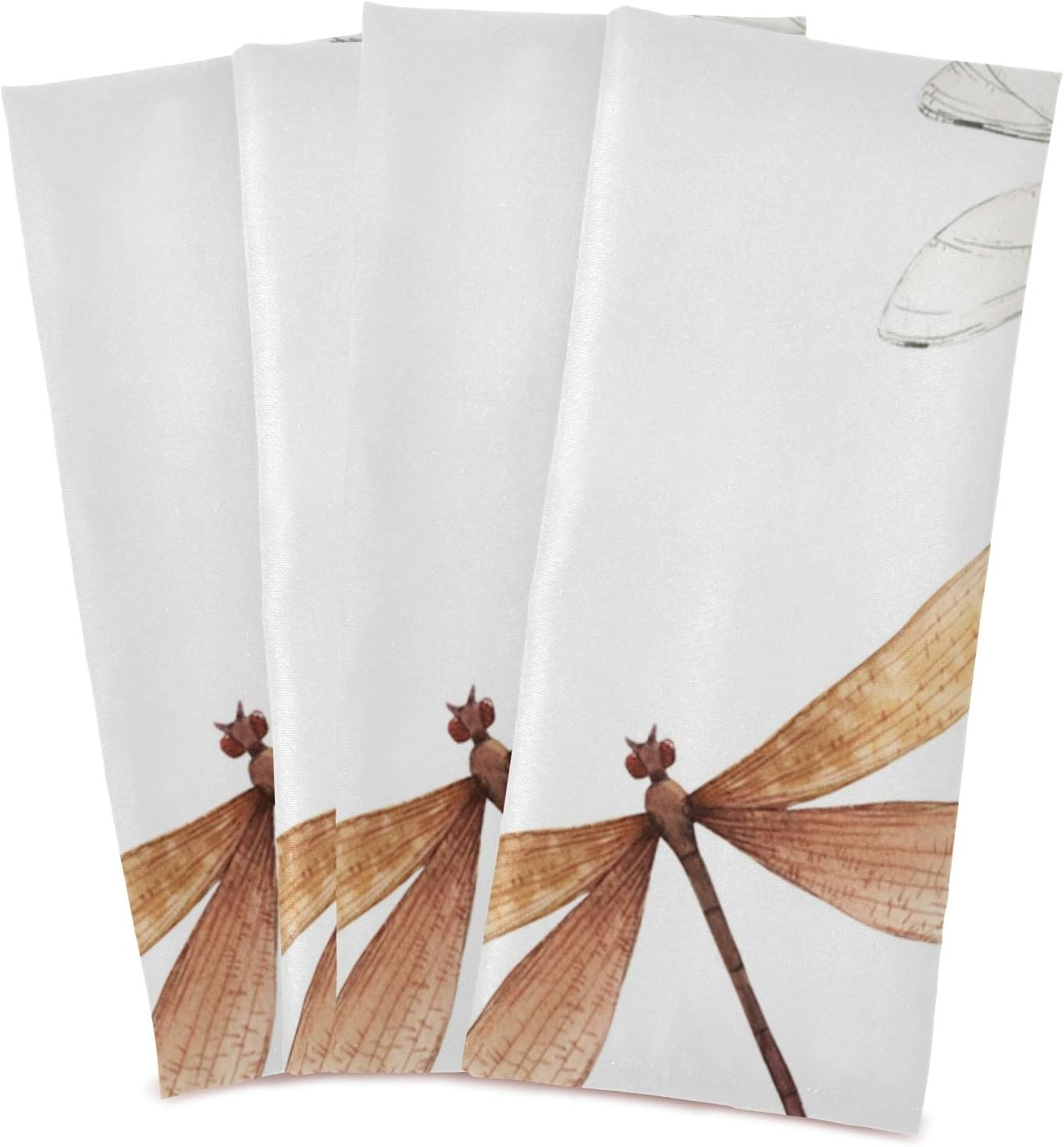 Qilmy Kitchen Dish & Tea Towel Dragonfly Reusable Cloths for Cooking & Drying Dishes, 28x18in-4 PCS