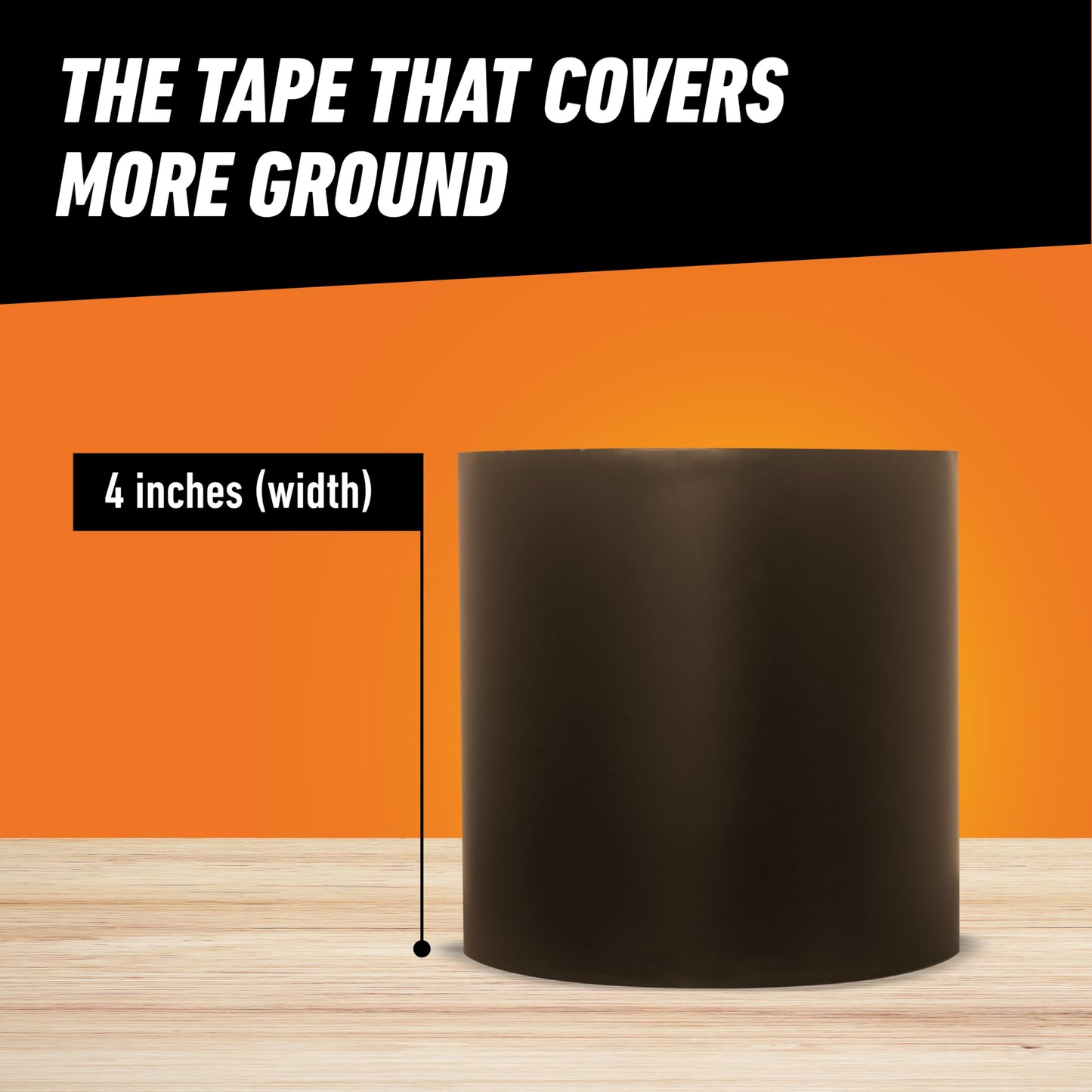 Gorilla Waterproof Patch & Seal Tape, Black Tape, 4" x 10' (Pack of 1) - Permanent Weather Resistant Seal for Leaks and Repairs