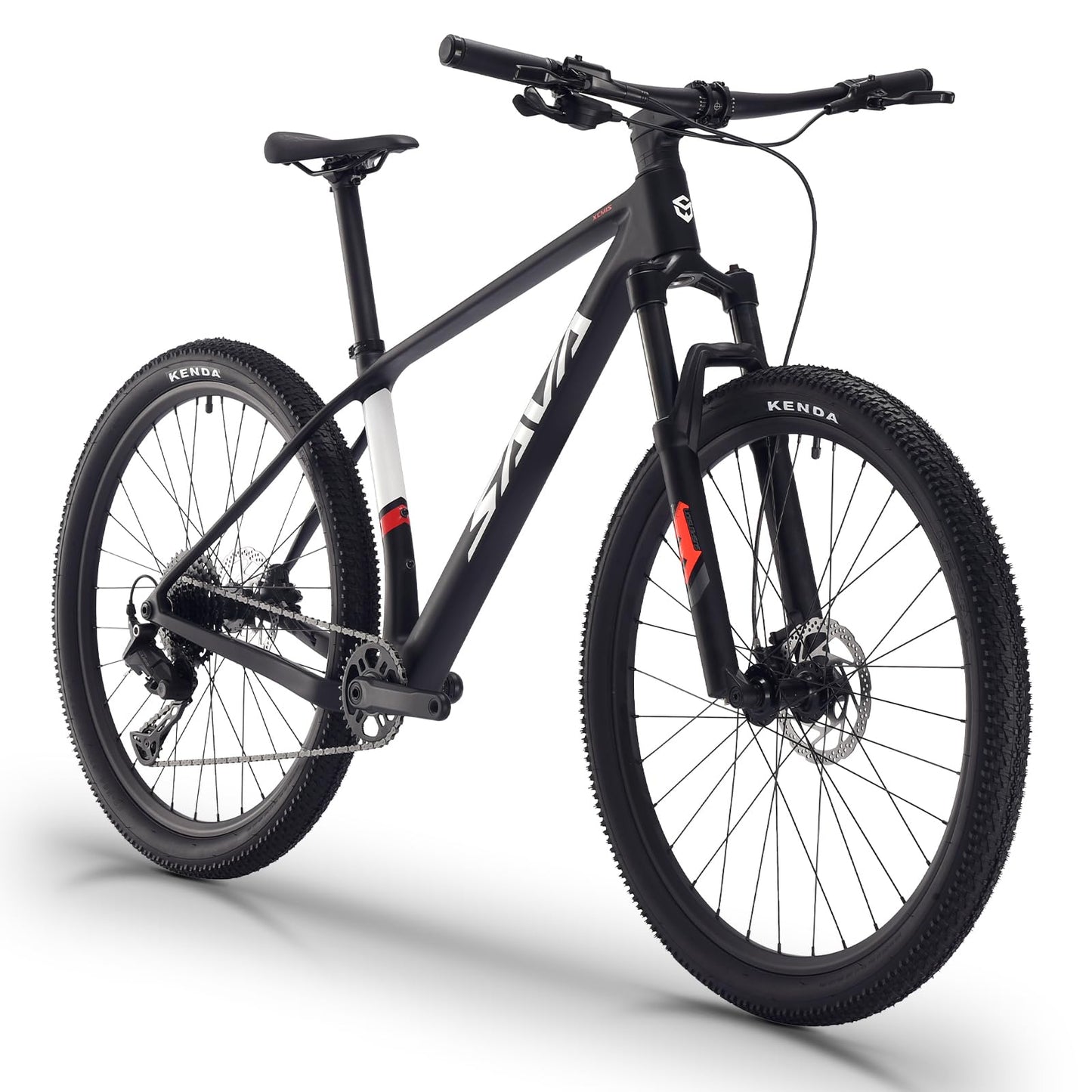 SAVADECK Carbon Fiber MTB with Shmano U6000 10 Speed Shift Groupset, Hydraulic Disc Brake with Shmano MT200 Break System (Midnight Black, 29 * 15.5)