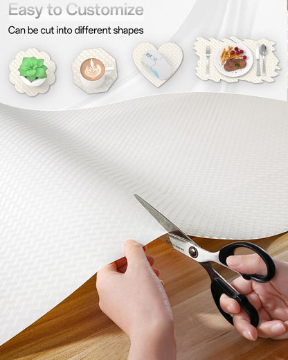 Shelf and Drawer Liner for Kitchen Cabinet, Non-Adhesive 12in x 240in Waterproof Contact Paper Refrigerator Liners Thickened Durable EVA Material Non Slip Mat for Dresser Cupboard Pantry Protector