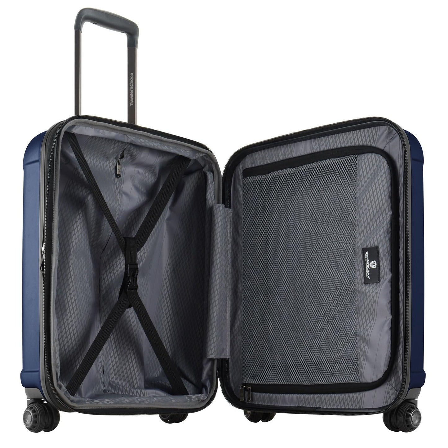 Traveler's Choice Art of Travel Hardside Expandable Luggage with Spinner Wheels, Navy