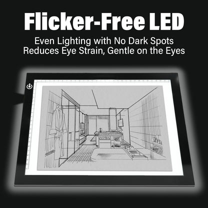 A4 LED Copy Board Tracing Light Box, Adjustable Brightness Artcraft LED Trace Light Pad, USB Power Light Table for Artists, Tattoo Drawing, Animation, Sketching, Stenciling & Diamond Art Painting