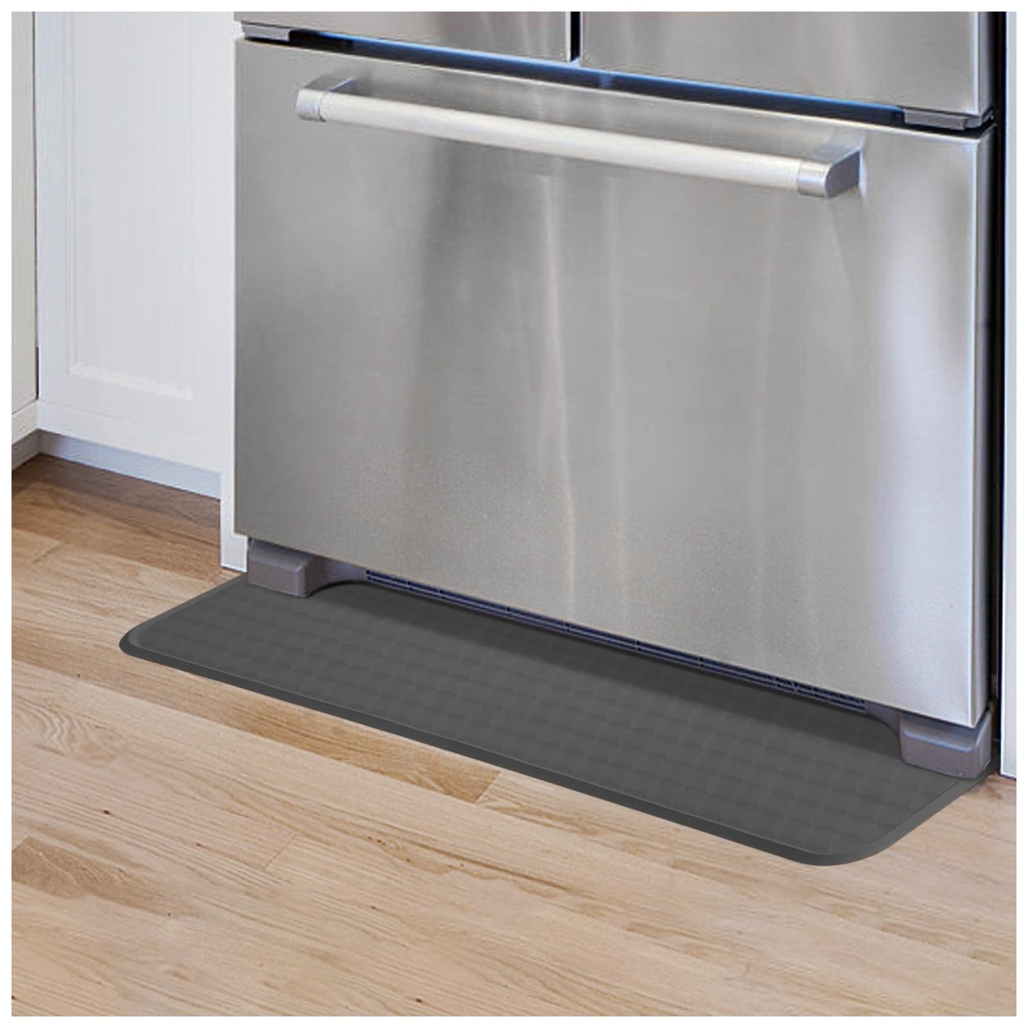 Tiktiger Refrigerator Floor Mat, Non-Slip Under Fridge Mats and Silicone Drip Tray, 37" Appliance Spill Liner and Refrigerator Floor Protector Leak Catcher Mat Fridge Floor Mats - Gray 37.4'' x 8.5''