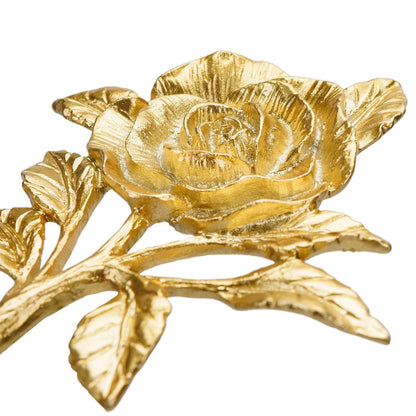 SOFFEE DESIGN 2pcs Golden Single Hooks 3D Flower Retro Ornate Style for Room Wall Mounted Decoration, Coat Hat Scarf Hanging Entry Heavy Duty Hooks, Home Decor