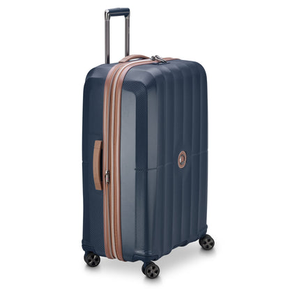 DELSEY PARIS Carrousel Hardside Expandable Luggage with Spinner Wheels, Navy, Checked-Large 28 Inch