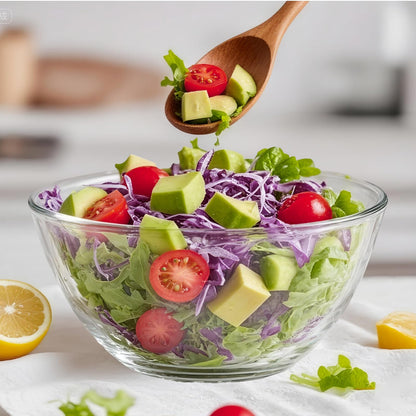 5 Quart Deep Big Glass Bowl with Lid,10 Inch Large Glass Mixing Bowl for Sourdough Bread Kitchen Salad Bread Storage, For Prepping, Marinating & Brining Kimch