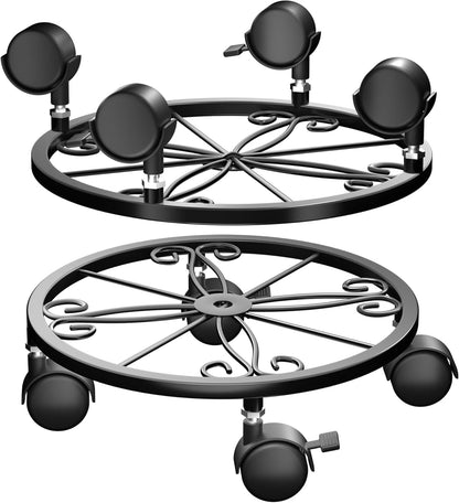 Chinpakden 10.24" 360 2 Pack. Plant Caddy with Wheels - Plant Stand with Wheels, Lockable Plant Rollers Plant Dolly