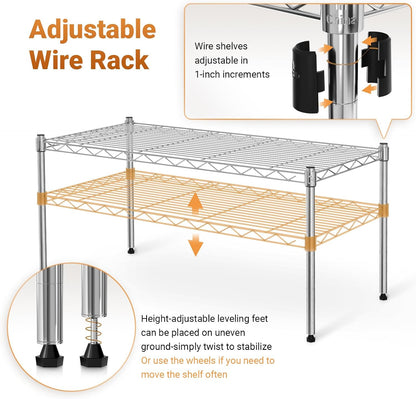 1-Tier 29.92" 13.78" 14.96" Simple Deluxe Shelving Unit, W x D x H Steel Organizer Wire Rack, Chrome