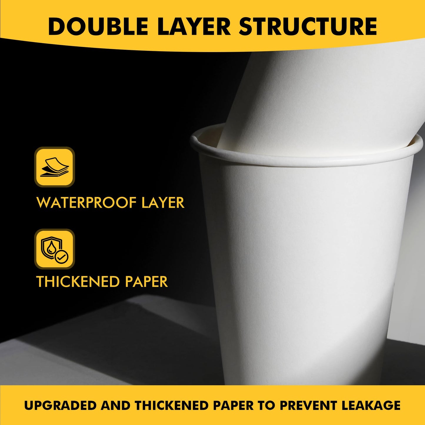 RACETOP 12 oz 50 pack Disposable Paper Coffee Cups with Lids and Sleeves