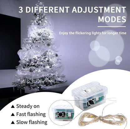 Skiennix 100 Pack Fairy Lights - 7Ft 20 LED Twinkle String Lights | Battery Operated & Waterproof for Weddings, Parties, and Home Decor