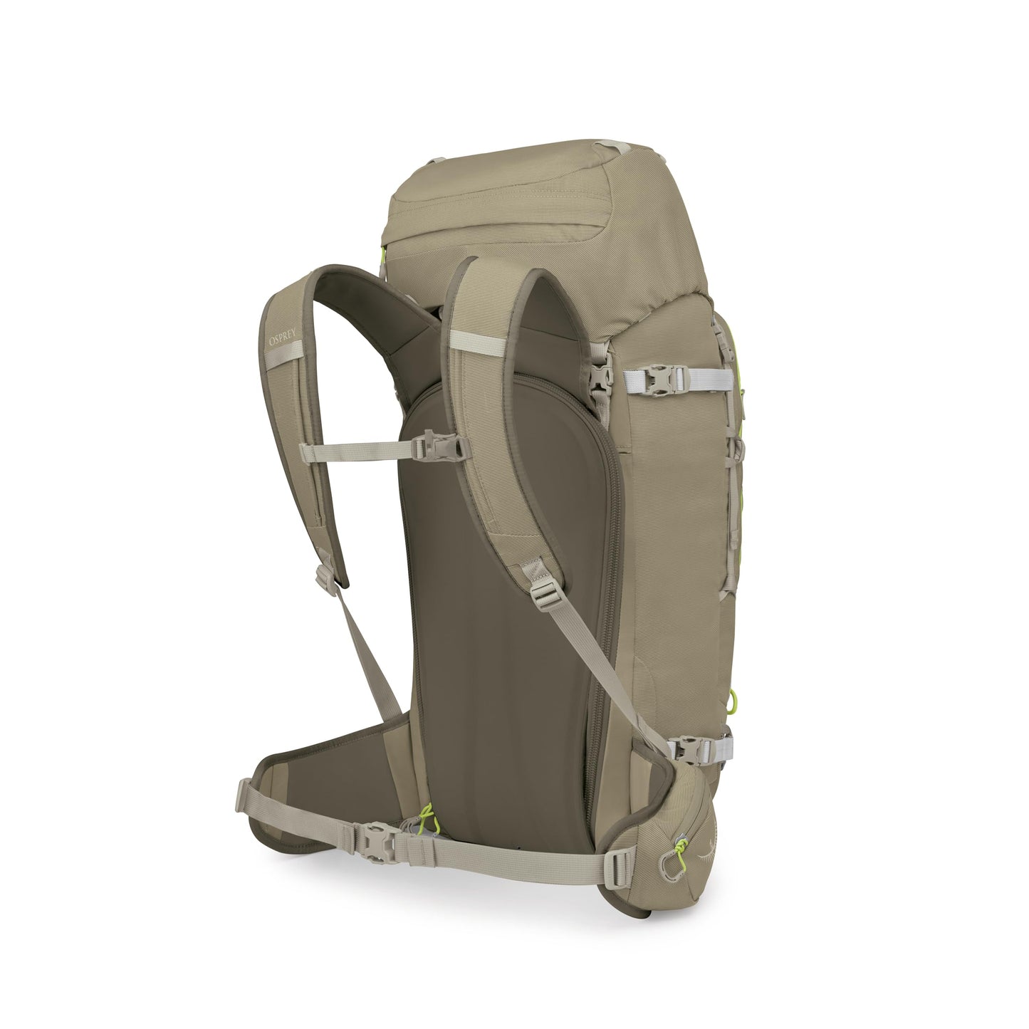 Osprey Soelden 45L Ski and Snowboard Backpack - High-Volume Backcountry Snow Pack for Men - Hut Trip Ready - Helmet Carry - Made with 100% Recycled Nylon, Olive Tan