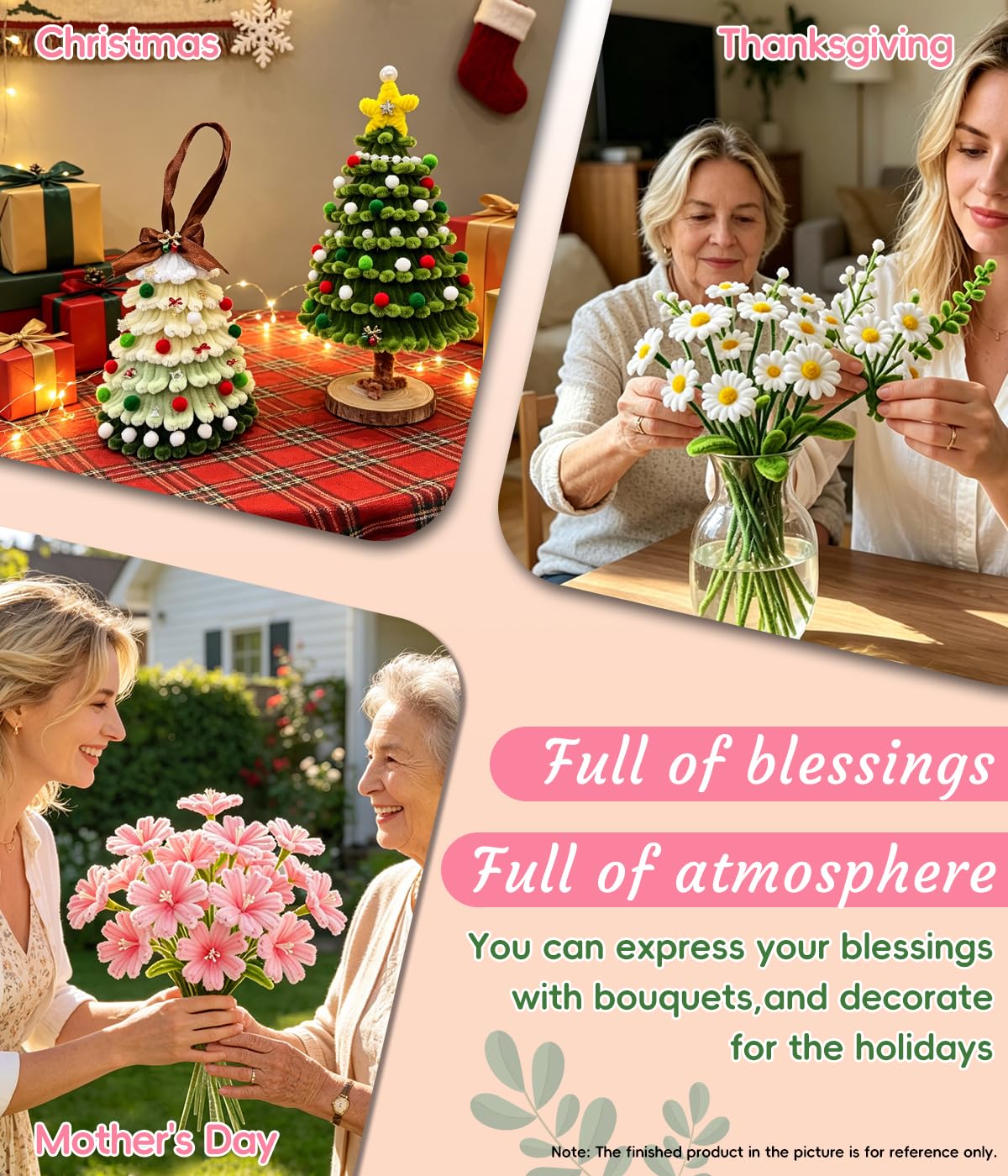 772PCS Complete Pipe Cleaner Flower Kit Pipe Cleaners Bulk Craft Supplies Chenille Stems Flower Making Kit with Instruction Floral Wires Tape for Festival Home Decorations, Art Supplies
