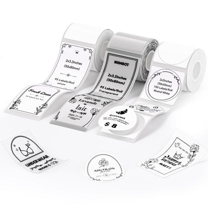 NIIMBOT 3 Roll Labels for B1/B1 Pro/B2/B2 Pro/B21/B21 Pro Label Maker,Assorted Sizes Label Paper Set for Business/Handmade/House/School/Office