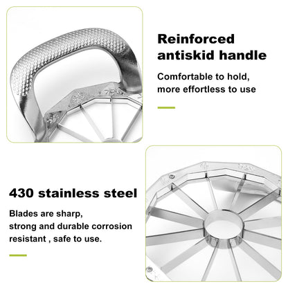 LIIGEMI Apple Slicer,12-Slices Stainless Steel Cutter，Heavy Duty Stainless Steel Apple Cutter and Divider， Anti-slip Handle，Gifts for Mom， Easy to Use.