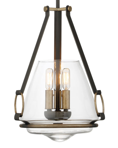 Minka Lavery 3903-107 Eden Valley Convertible Pendant to Semi-Flush, 3-Light, 180 Total Watts, 12.38-in H x 18.13-in W, Smoked Iron with Aged Gold