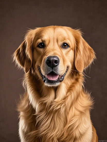 EATUKYIC Golden Retriever Diamond Art 5D Diamond Painting DIY Kits Full Round Drill Beads by Number Stitch Handmade Arts and Crafts for Living Room Home Wall Decor 12x16 inch/30x40cm