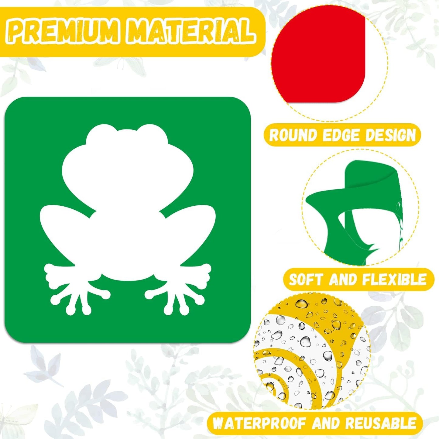 36pcs Spring Summer Drawing Stencils for Kids 8 Inch Sidewalk Chalk Stencils Painting Large Washable Reusable Garden Themed Primary Shape Template for Kids Toddlers Preschool Back to School