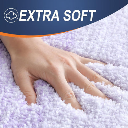 OLANLY Bathroom Runner Rug - Extra Soft Microfiber Mat 70x24 | Quick Dry & Washable, Light Purple