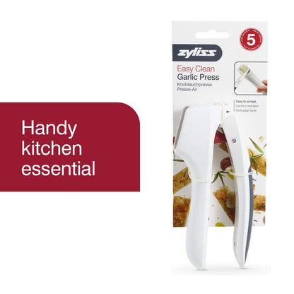 Zyliss Easy Clean Garlic Press - Lightweight, Easy-to-Use Garlic Mincer & Crusher for Food Prep & Kitchen Accessories