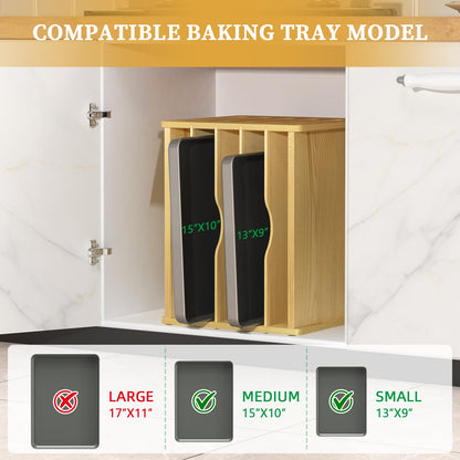 sandpaint 7 Tier Wooden Tray Dividers for Cabinets, Kitchen Cookie Sheet Organizer for Cabinet, Vertical pans, Baking trays, Cutting Board