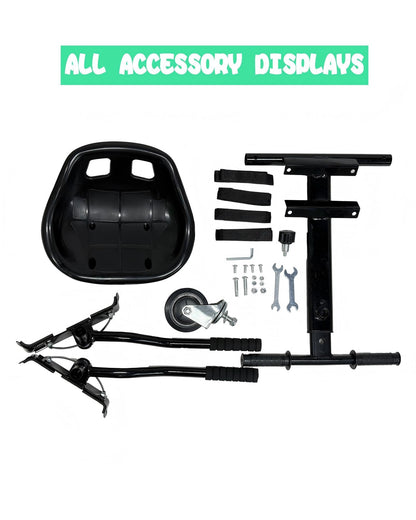 Awwscooter K1 Go-Kart Seat Attachment for Self-Balancing Scooters, Adjustable Frame Fits 6.5"/8"/10" Boards, Easy Install, Kids & Family Fun (Scooter Not Included)–Classic Black