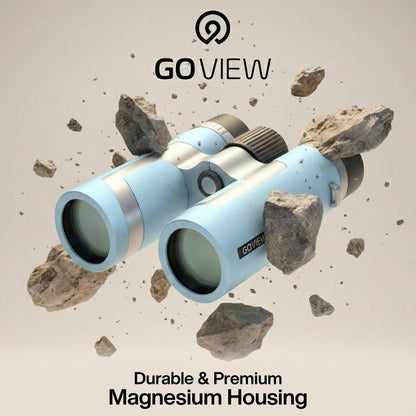 GOVIEW ZOOMR 10x34 Binoculars for Adults | Lightweight | BAK4 Prism with Fully Multi-Coated Optics | Smartphone Adapter Compatible | Waterproof IPX5/6 PORTR™ Strap with Easy Click Closure - Miami Blue