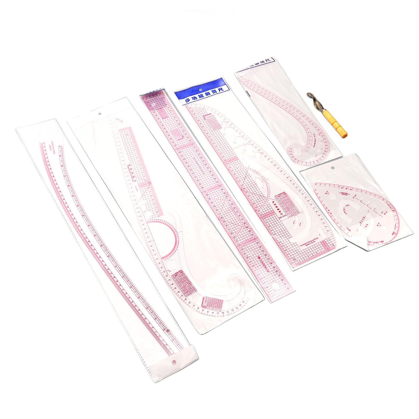 7PCS French Curve Ruler Set, High Accuracy Complete Tools Hip Curve Ruler with Scale, Sewing Ruler | Sewing Tools | Sewing Rulers | Craft Ruler for Beginners Tailors Pattern