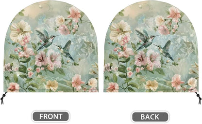 Hummingbird Hibiscus Print 24" Fan Cover, Industrial Fan Protection Cover for Wall Mount, Outdoor Waterproof