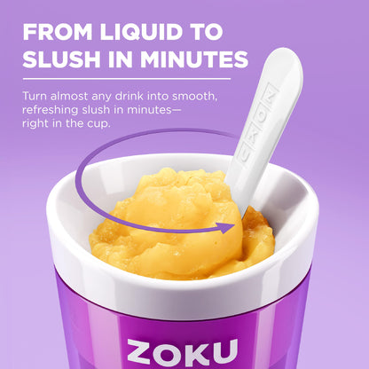 ZOKU Original Slush and Shake Maker, Compact Make and Serve Cup with Freezer Core Creates Single-Serving Smoothies, Slushies and Milkshakes in Minutes, BPA-free, Blue