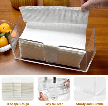 1 Pack Countertop 5mm (1) Acrylic Paper Towel Holder, Napkin Dispenser for C-Fold, Multi-Fold & Trifold Paper Towels